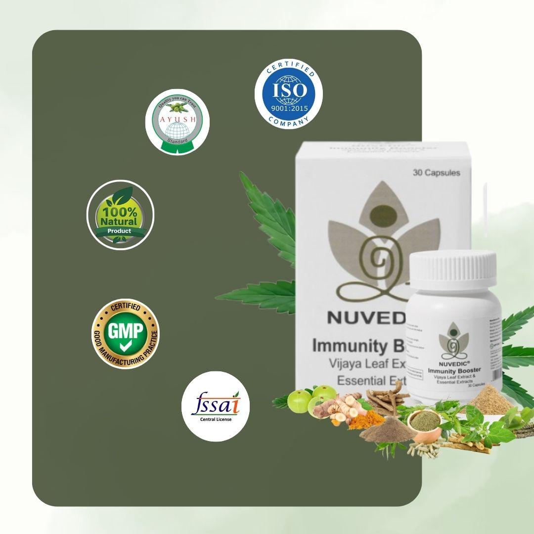 Nuvedic Immunity Booster Capsules | Ayurvedic Vijaya & Herbal Extract 30 Capsules.