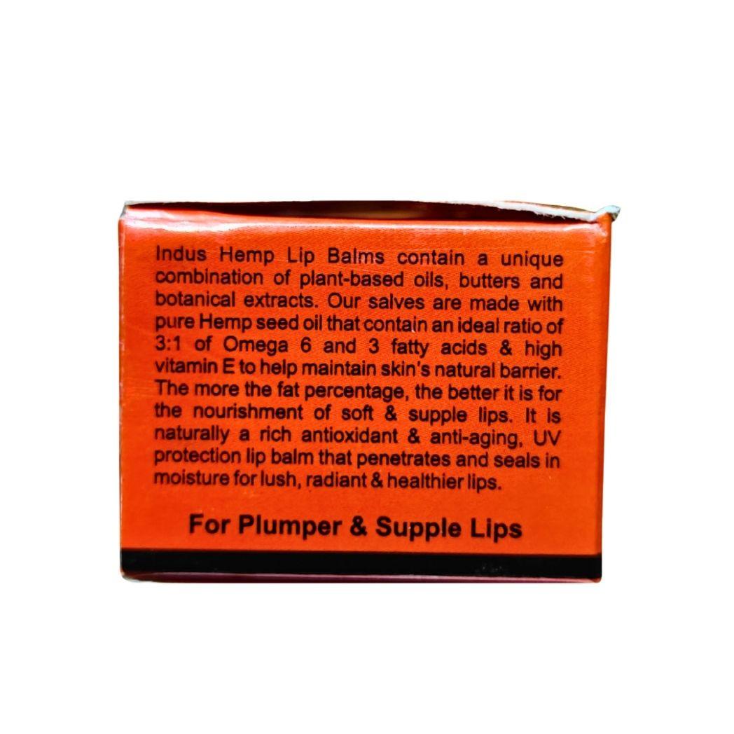 Indus Hemp Lip Balm Annatto & Orange | SPF 15 For Plumper & Supple Lips.