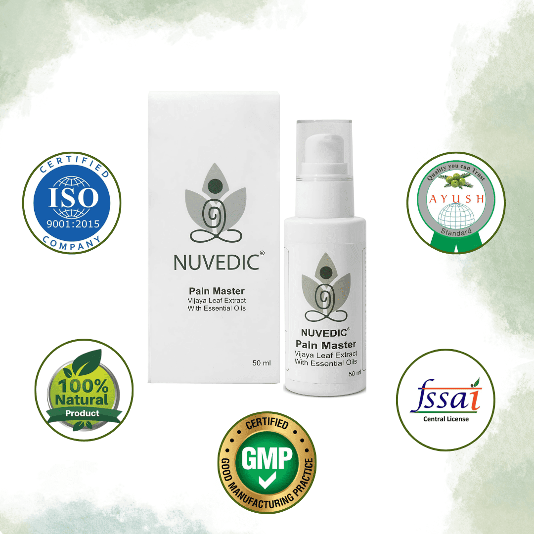 Nuvedic- Pain Master Vijaya Leaf Extract With Essential Oils 50mlPain relief oilPain Master Oil - Ayurvedic Relief | Fast, Natural Solution