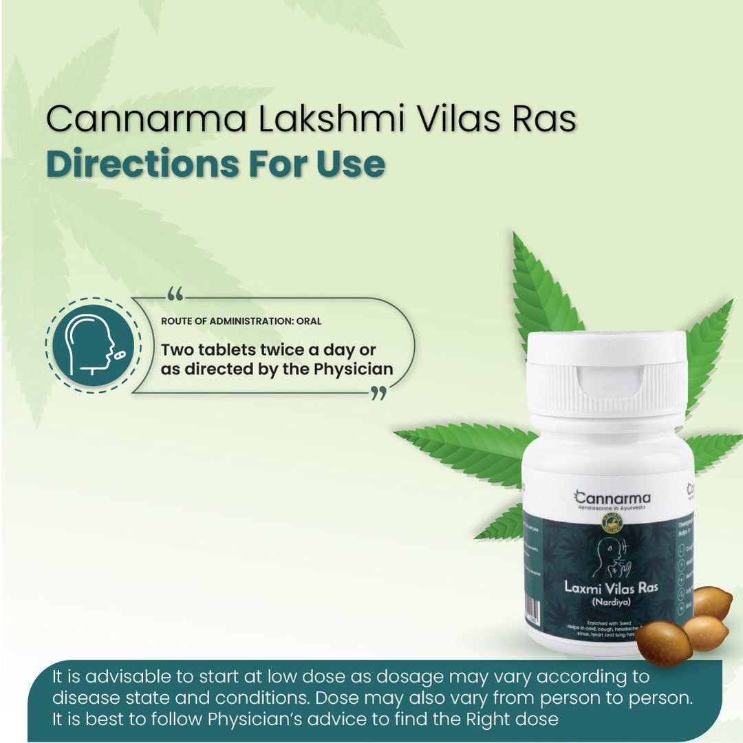 Cannarma LaxmiVilas Ras Tablet | For Cough, Cold, Headache & FeverTabletLaxmi Vilas Ras Tablets for Cough & Cold Relief