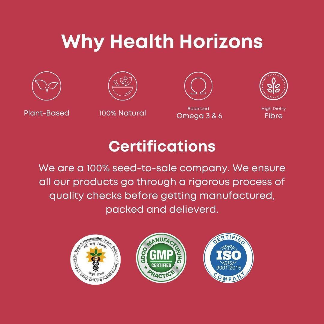 Health Horizons Hair Care | Cold Pressed Hair oil | Castor and Hemp Seed Oil | For Men and Women - 100ml.