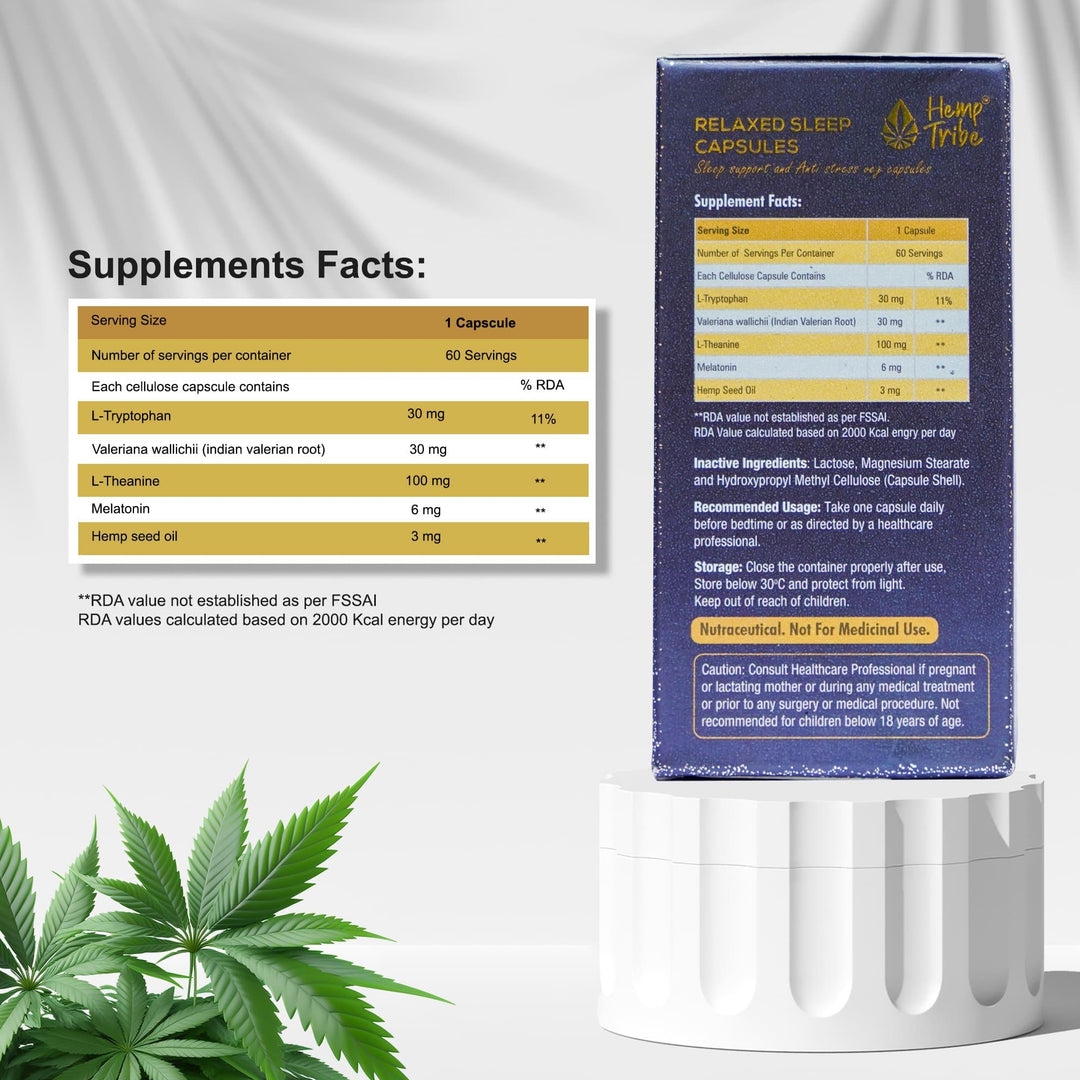 Hemp Tribe- Relaxed sleep CapsulesCapsulesHemp Tribe Relaxed Capsules - Natural Sleep Aid | Quality Rest