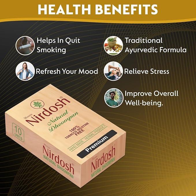 Nirdosh Herbal Smoke Sticks – Premium Flavor 100% Tobacco & Nicotine Free – Natural Ayurvedic Dhoompan.