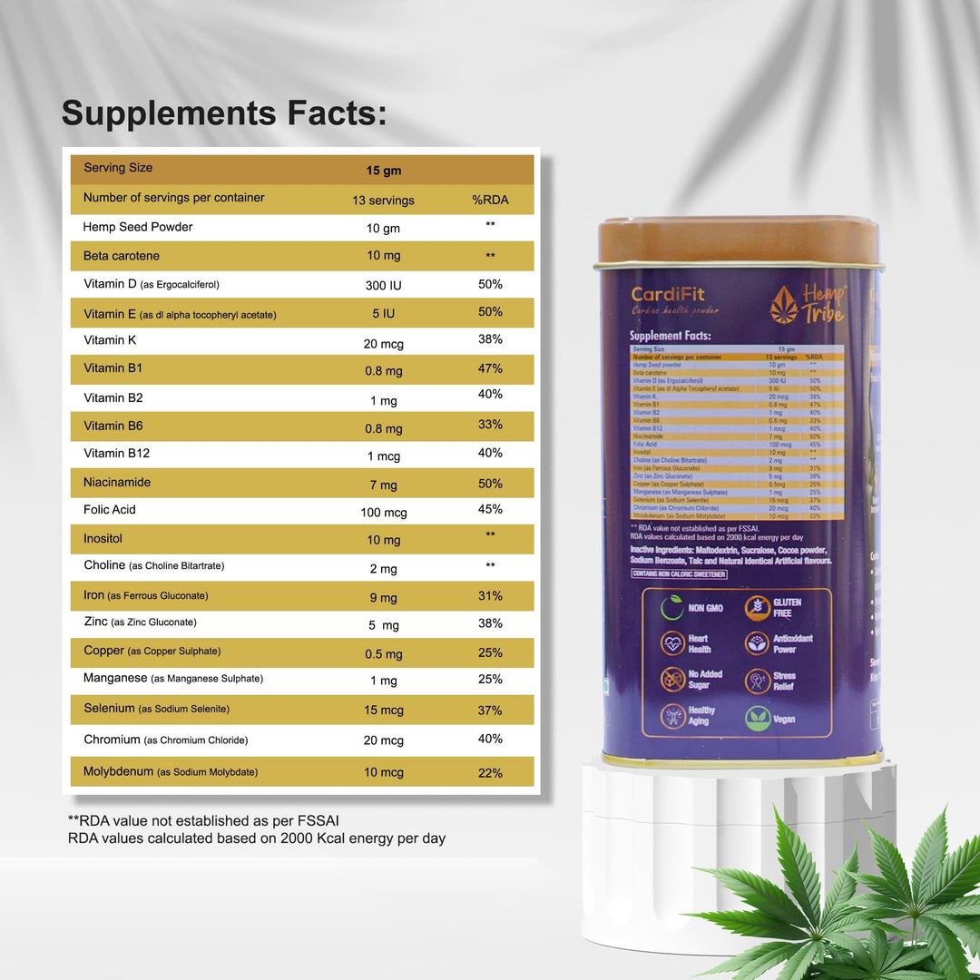 Hemp Tribe- CardiFit | Cardio Health PowderMultivitamin SupplementsCardio Health Powder with Hemp | CardiFit by Hemp Tribe
