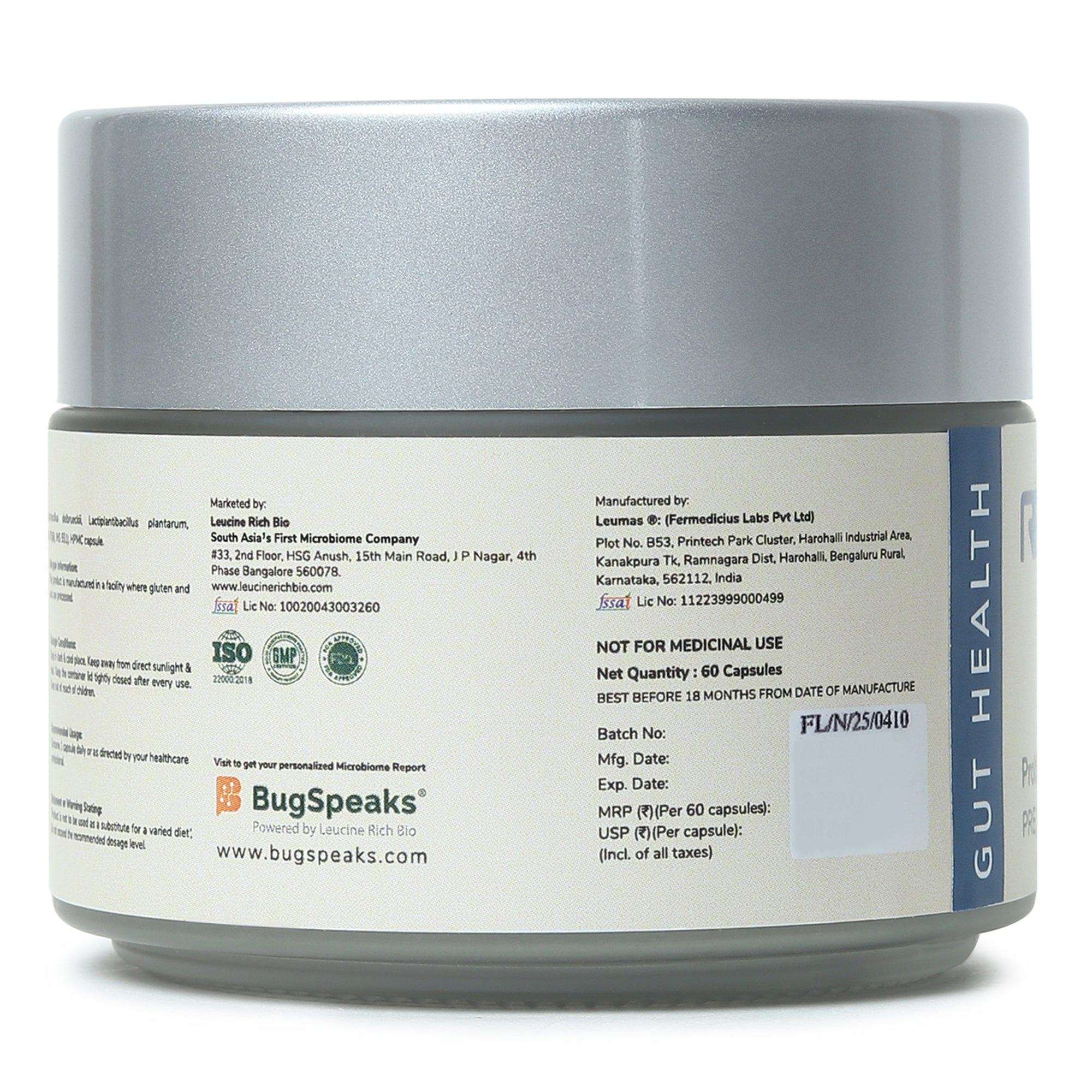 RychBiome by BugSpeaks - Probiotics Blend for Men Age 50+ (60 Capsules).
