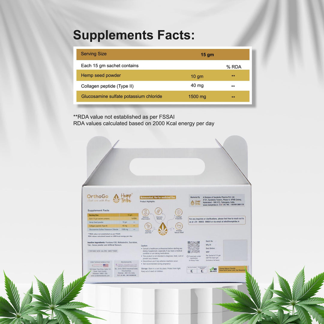 Hemp Tribe- OrthoGo | for Joint Pain and DiscomfortMultivitamin SupplementsOrthoGo by Hemp Tribe - Joint Pain Relief | Mobility Support