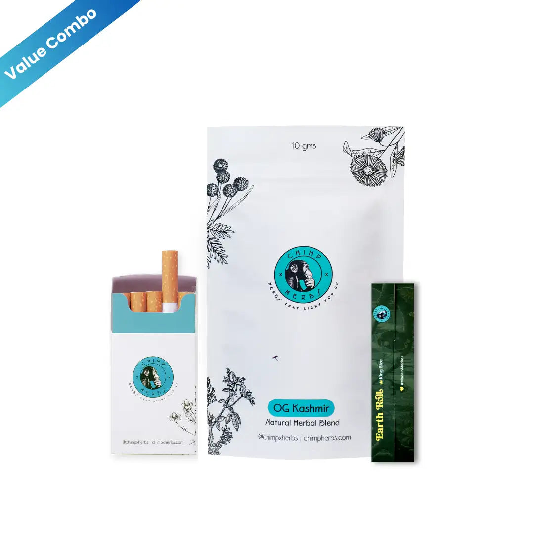 Chimp x Herbs 10G + Earth Roll + Kashmir Blend | Tobacco & Nicotine-Free Herbal Combo