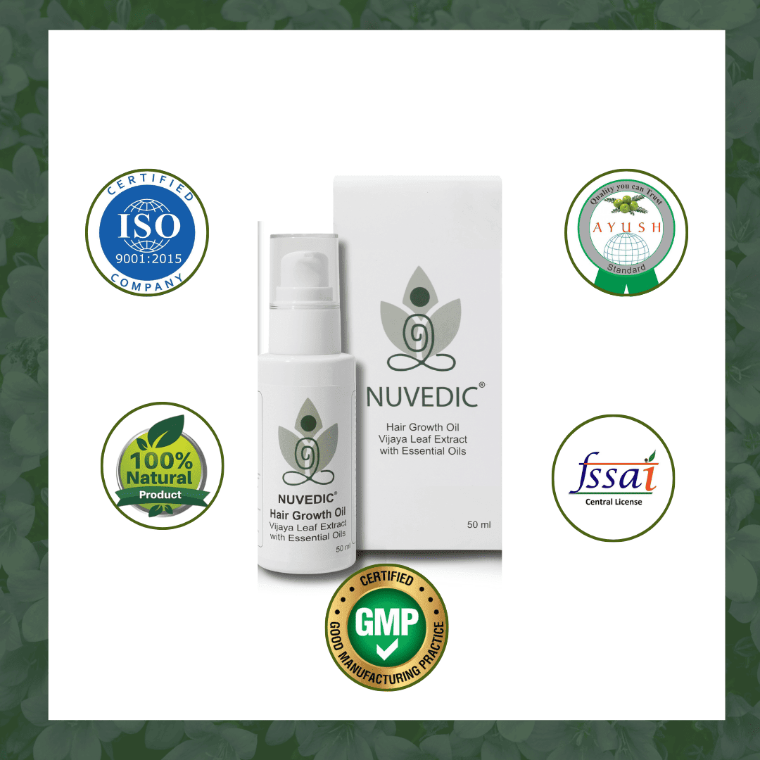 Nuvedic- Hair Growth Oil Vijaya Leaf Extract with Essential Oils 50mlHair Growth OilNuvedic Hair Oil - Ayurvedic Growth Oil | Natural Hair Strength
