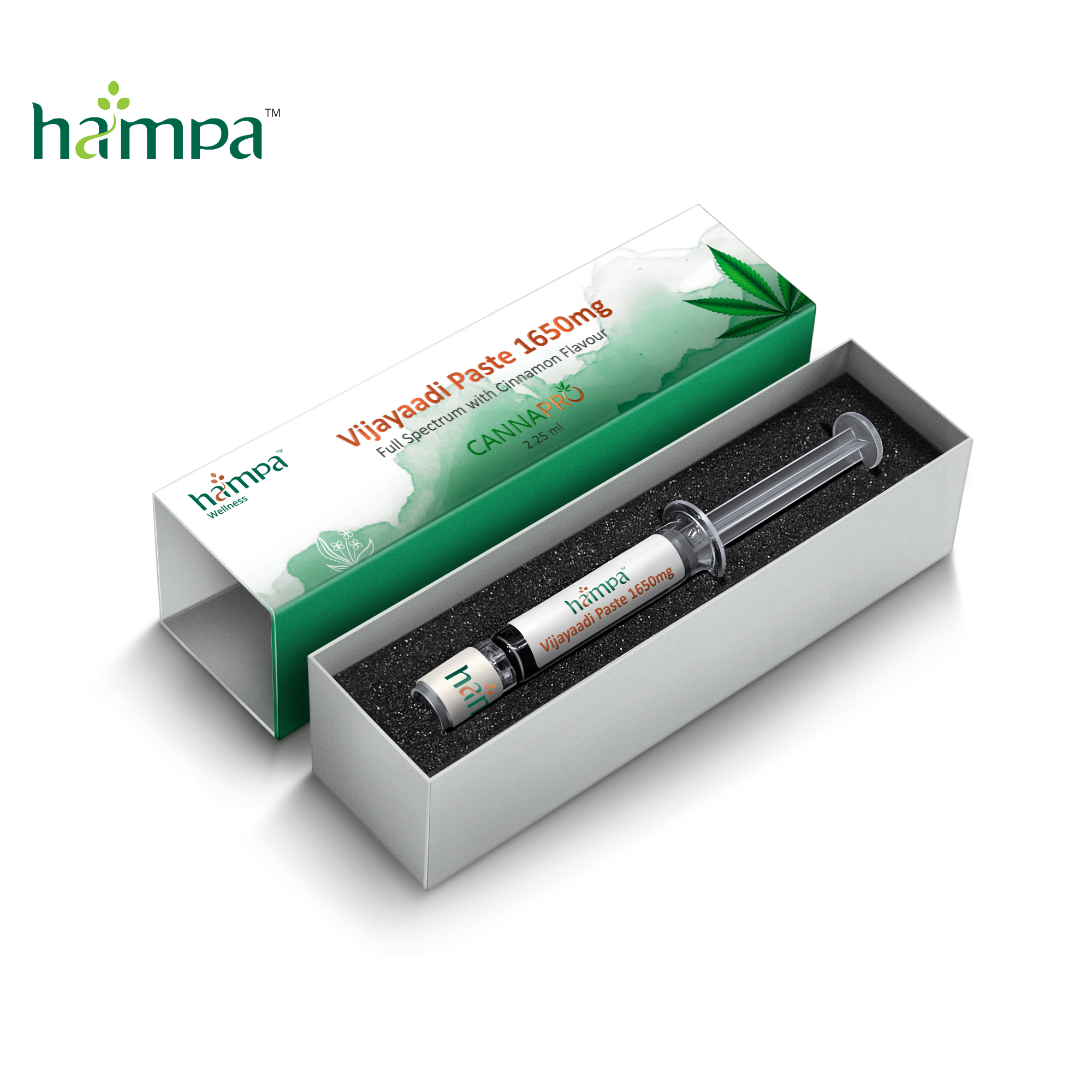 Hampa Vijayaadi Paste 1650mg / 2.25ml- High-Strength Paste for Chronic Pain (RSO)- Cinnamon - Balanced CBD & THC.