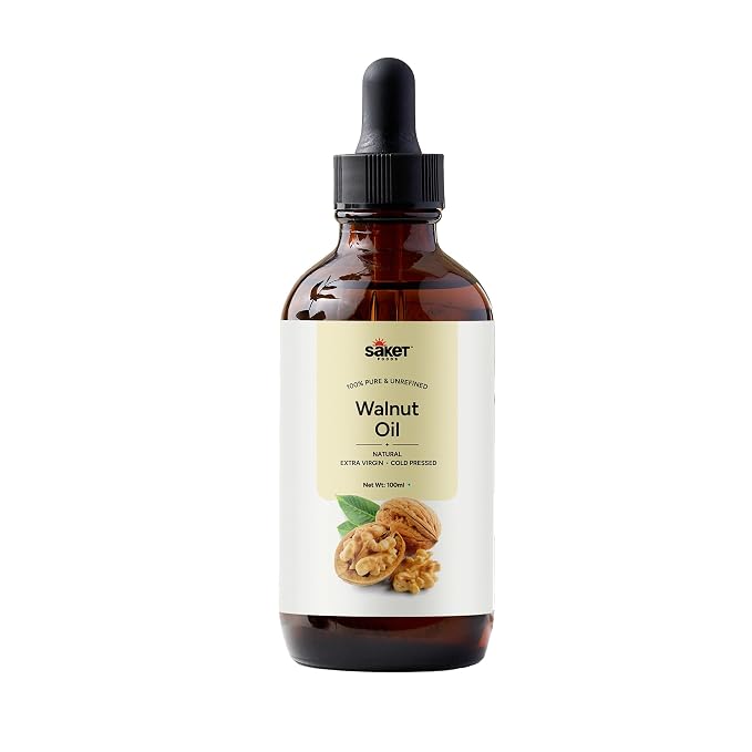 Saket Foods Walnut Oil - Extra Virgin Cold Pressed Oil | Pure Unrefined Walnut Oil