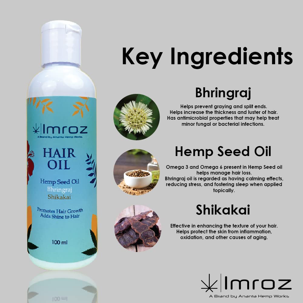 Imroz - Bhrinraj Hair Oil With Hemp Seed Oil & Shikakai