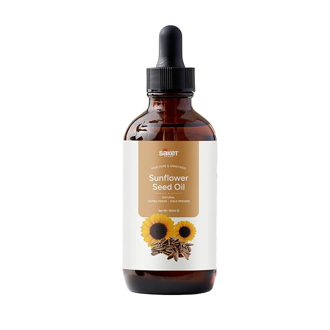 Saket Foods Sunflower Seed Oil - Extra Virgin Cold Pressed Oil | Sunflower Seed Extract | 100 ml