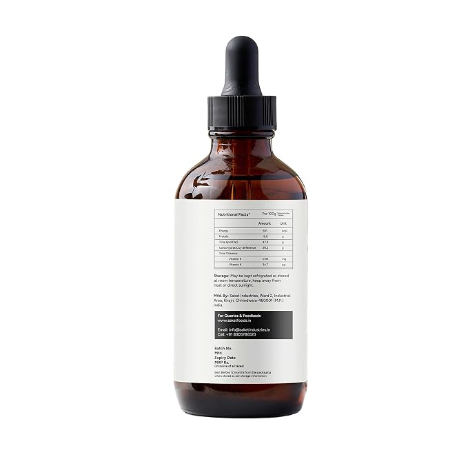 Saket Foods Cashew Oil - Cold Pressed Oil | Pure & Unrefined Cashew Oil | 100 ML