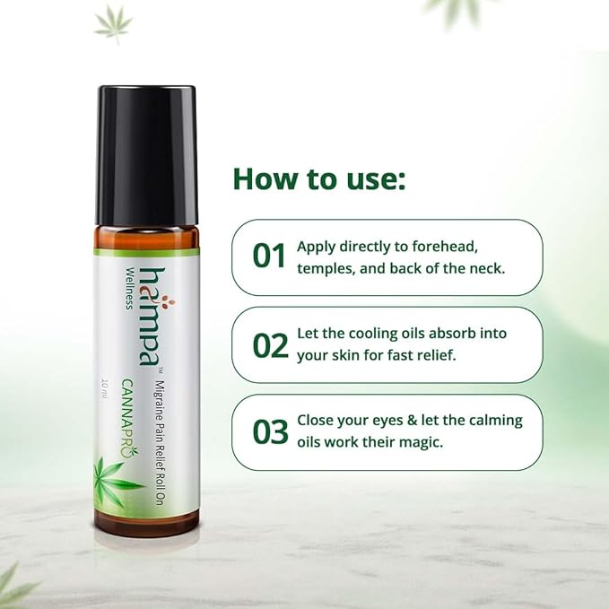 Hampa Wellness Migraine Pain Relief Roll OnRoll on