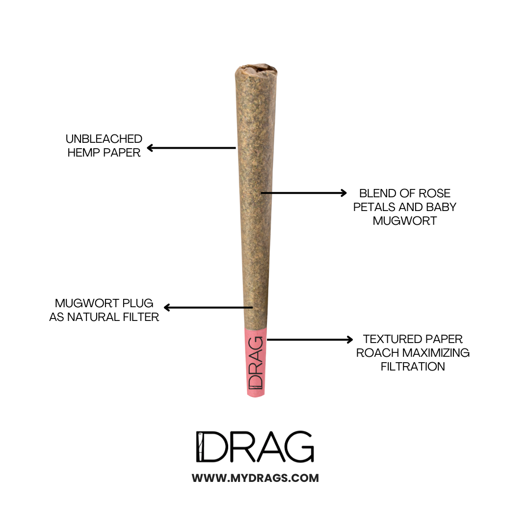 Drag Blue Pea - Herbal Preroll | Mugwort & Blue Pea Petals | Tobacco-Free & Nicotine-Free