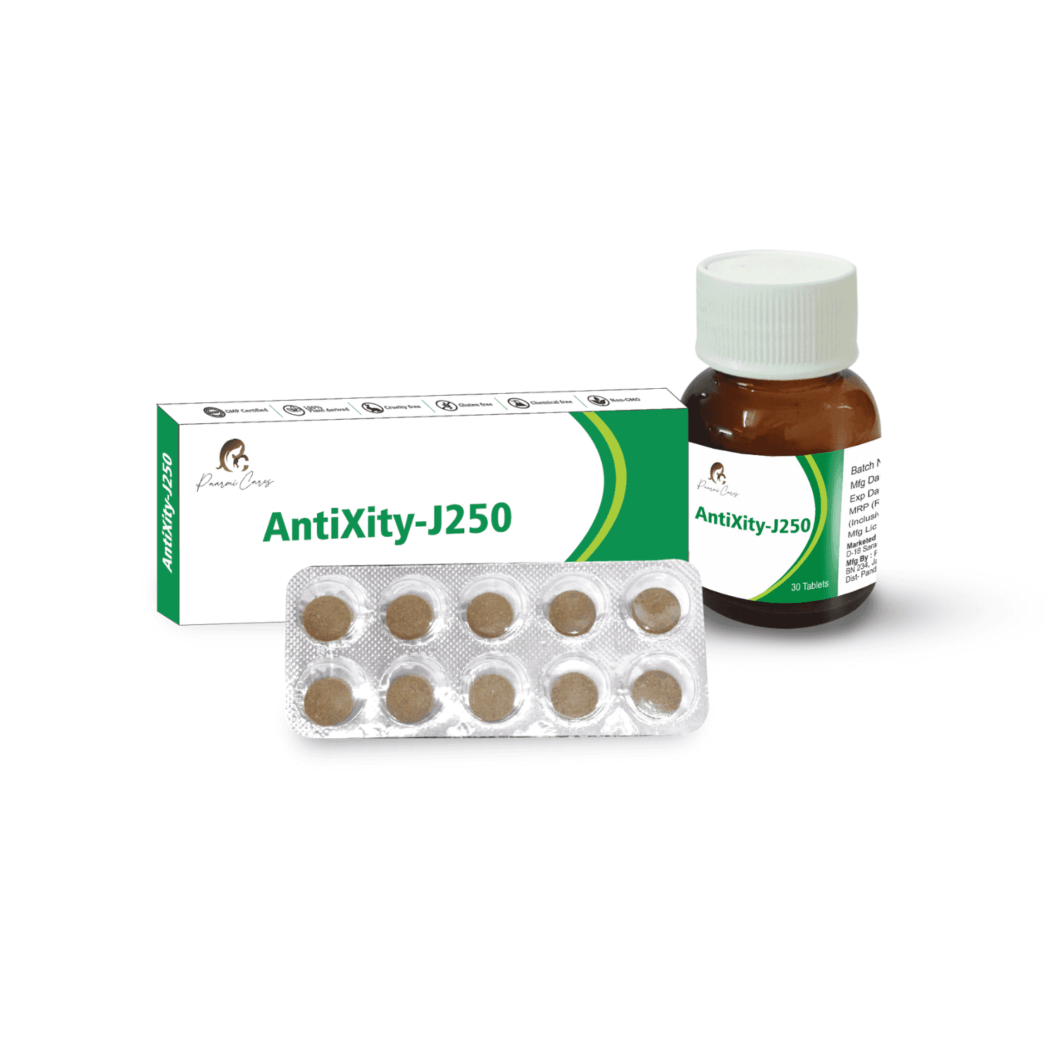 Paarmi Cares- AntiXity-J250 (For Anxiety)Ayurvedic TabletPaarmi Cares AntiXity-J250 Anxiety Relief Supplements