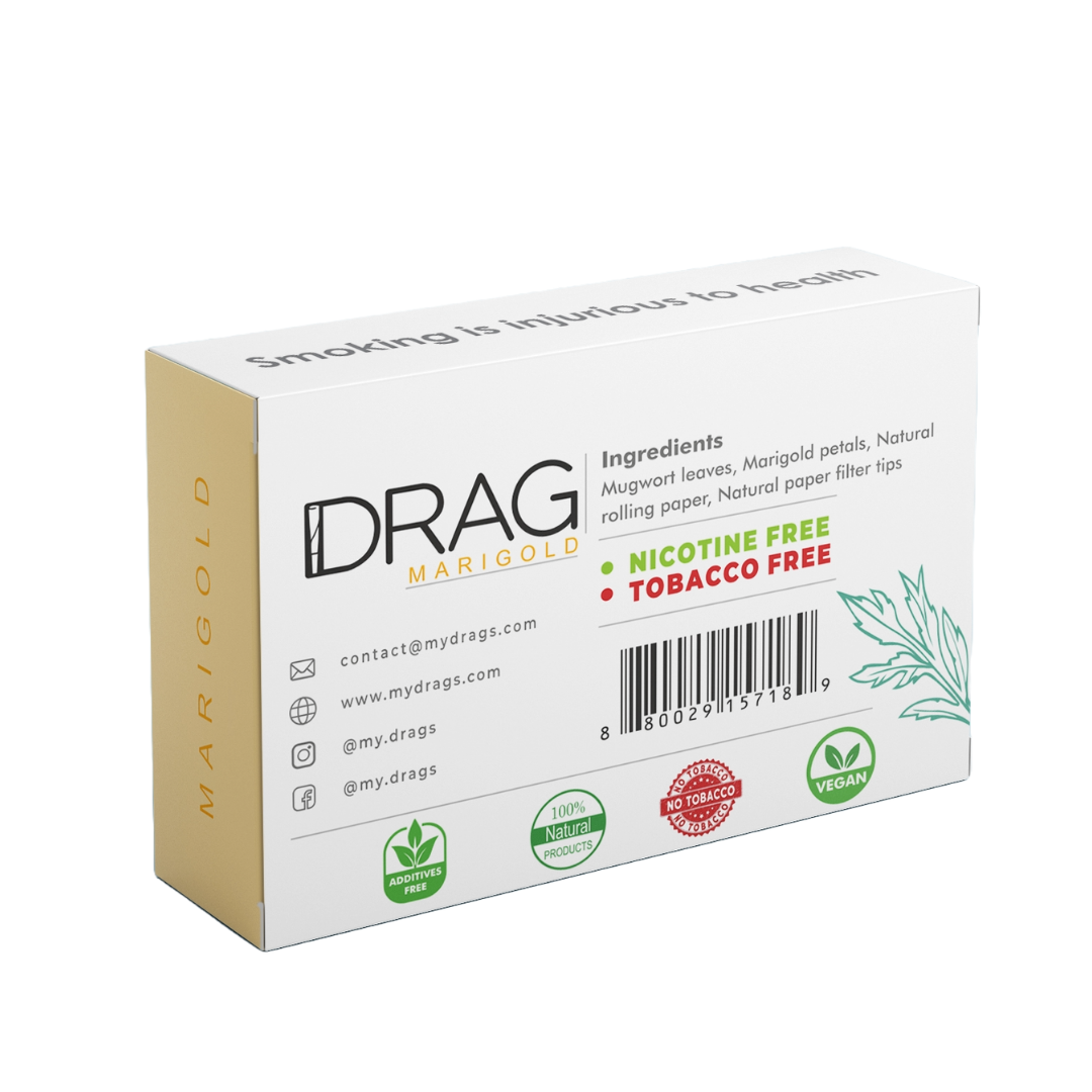 Drag Marigold - Herbal Preroll | Mugwort & Marigold Petals | Tobacco-Free & Nicotine-Free
