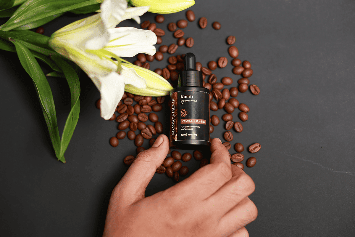 Monk's Hemp Karm (10:1) Improved Focus CBD Oil - Coffee Vanilla Flavor.