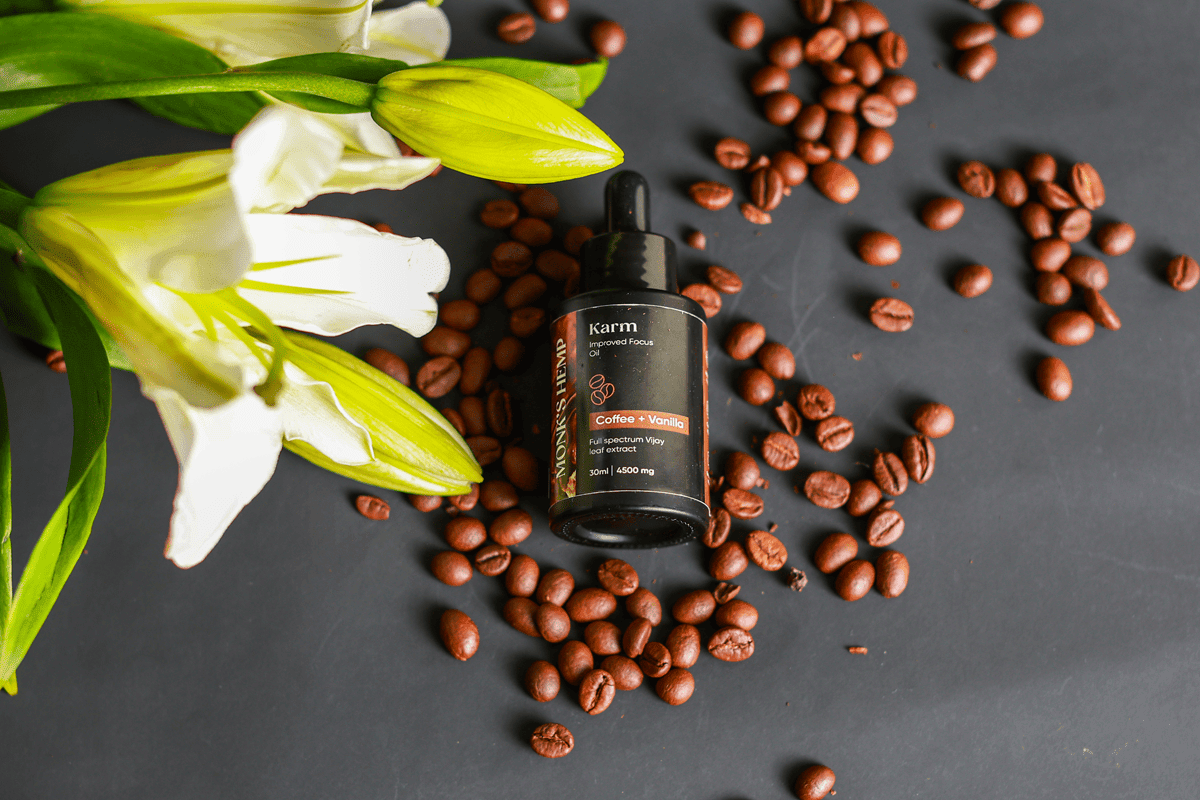 Monk's Hemp Karm (10:1) Improved Focus CBD Oil - Coffee Vanilla FlavorCBD + THC OilImproved Focus CBD Oil - Hemp Coffee Vanilla | Serenity Blend