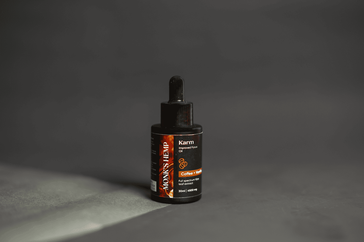 Monk's Hemp Karm (10:1) Improved Focus CBD Oil - Coffee Vanilla Flavor.