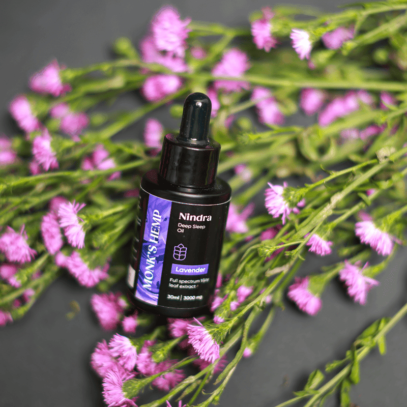 CBD + THC Oil - Monk's Hemp Nindra (1:1) Deep Sleep CBD Oil- Lavender (30ml)