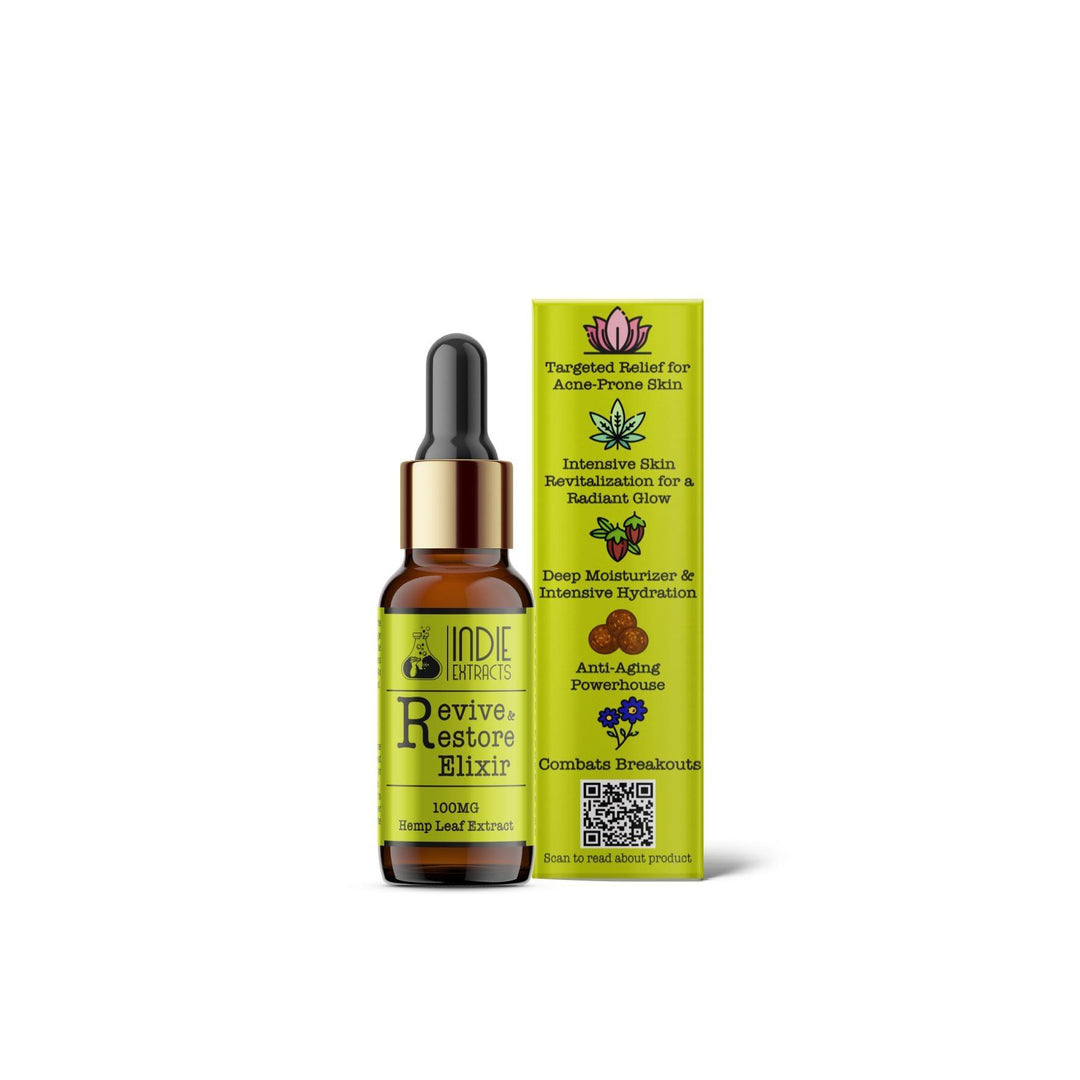 Indie Extracts- Revive & Restore ElixirSkin ElixirCBD Face Oil for Acne - Indie Extracts Revive & Restore|Hydration, Anti-Aging, Full Spectrum Hemp