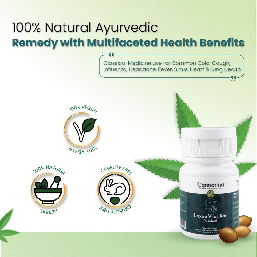 Cannarma LaxmiVilas Ras Tablet | For Cough, Cold, Headache & FeverTabletLaxmi Vilas Ras Tablets for Cough & Cold Relief