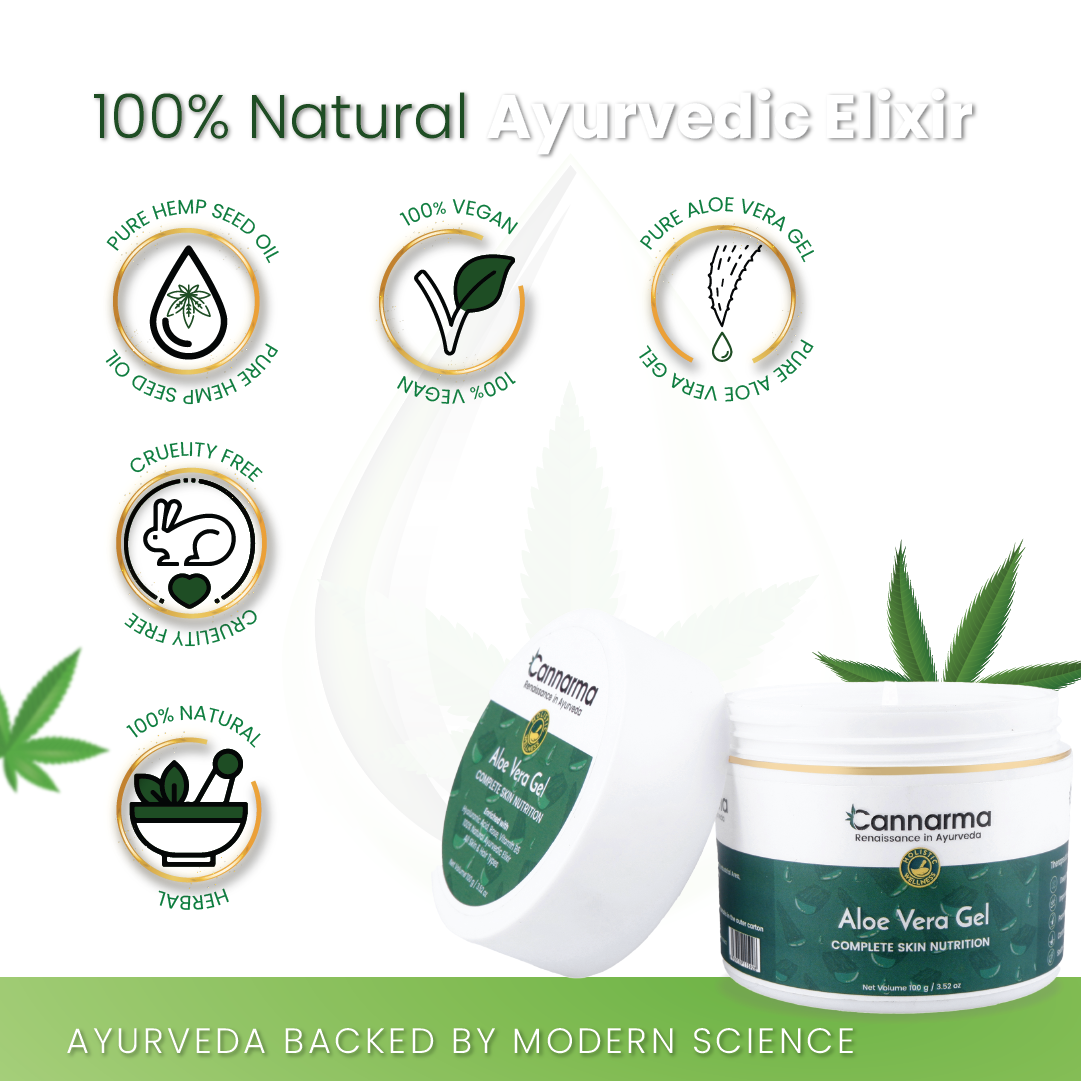 Cannarma Hemp Aloe Vera Gel | For Face, Hair, Skin Moisturizer | Hydrates and Soothes | With Vitamin E