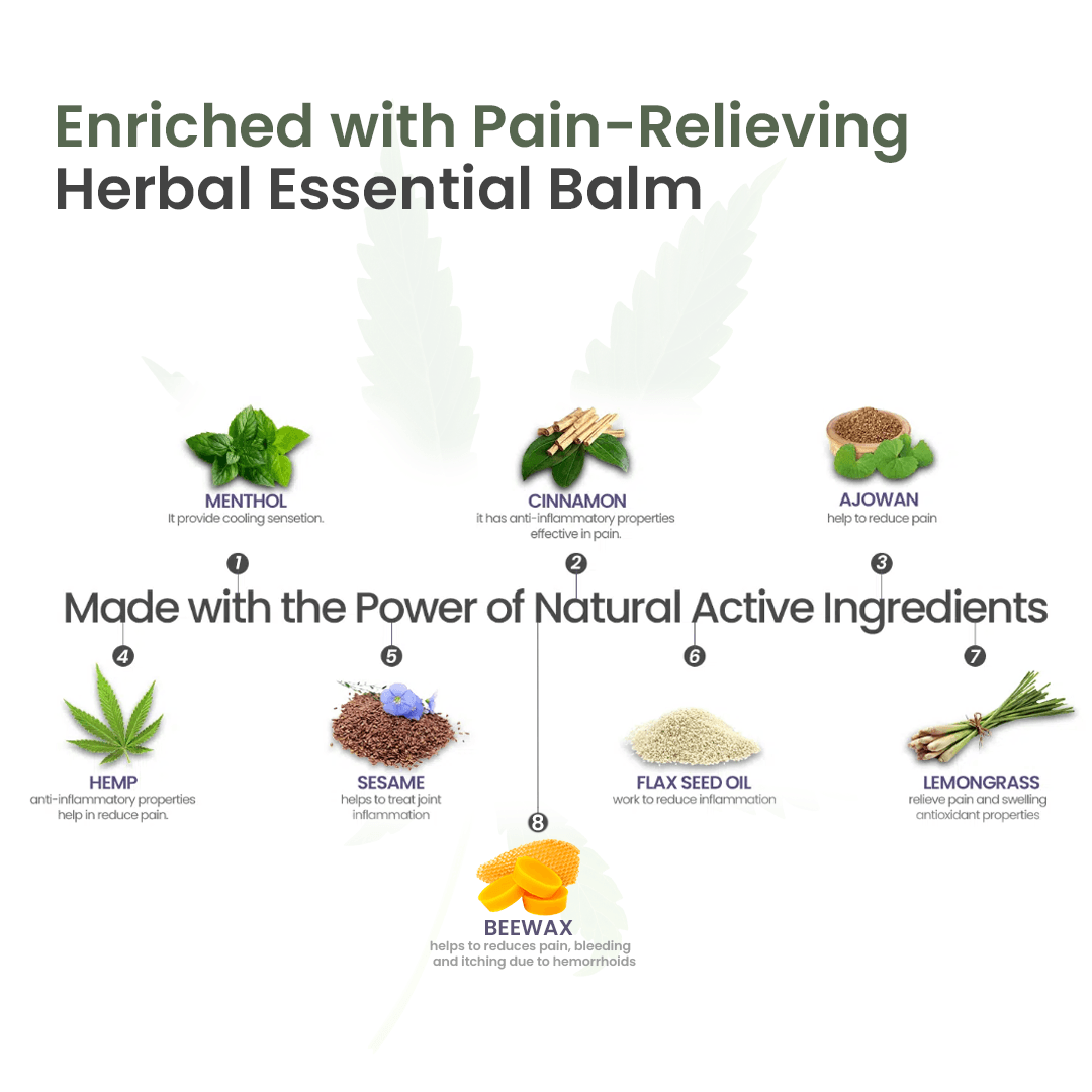 Cannarma Hemp Pain Relief Balm (15g) | For Headache, Body Pain & Joints Pain.