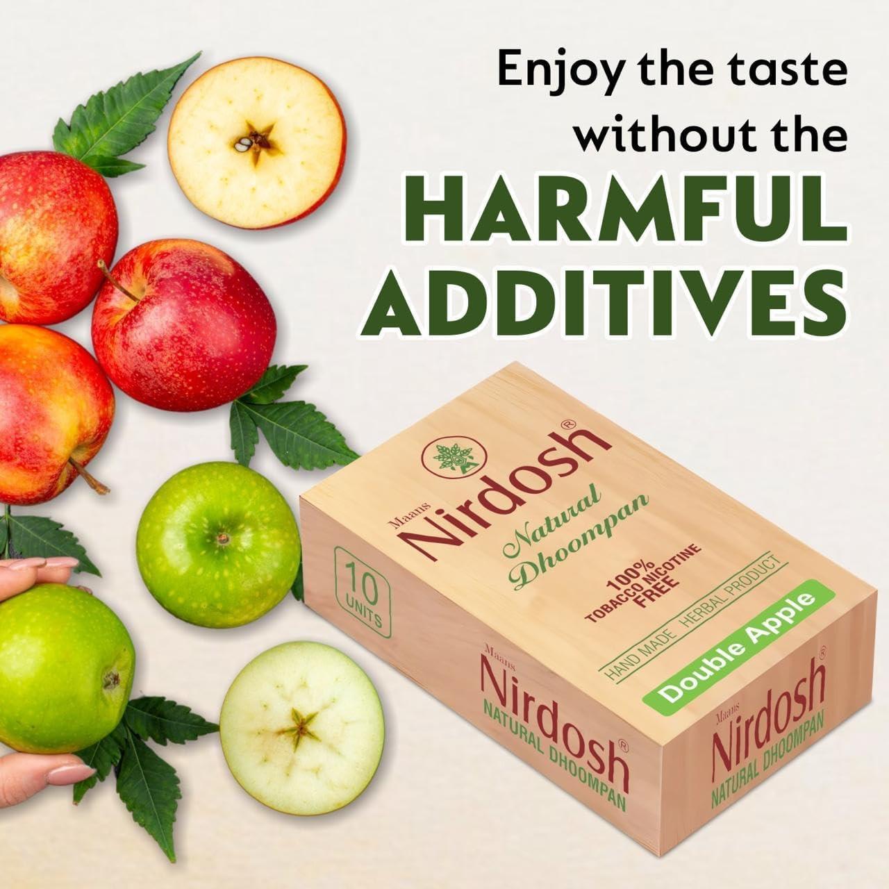 Nirdosh Herbal Smoke Sticks Double Apple Flavor | 100% Tobacco & Nicotine-Free Ayurvedic Dhoompan.