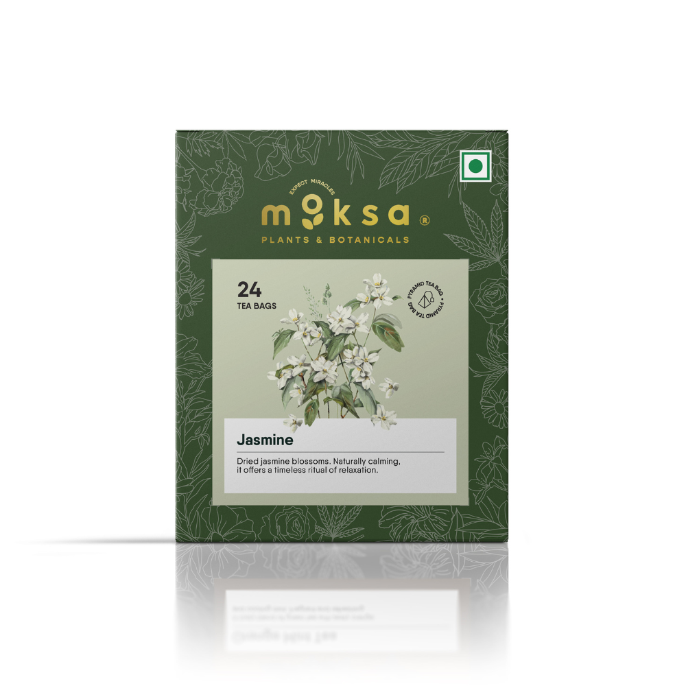 Moksa Jasmine tea package on a white background