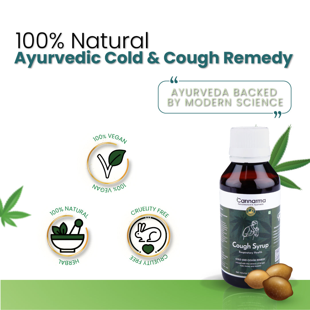 Cannarma Natural Cough Syrup | With the goodness of Ginger, Tulsi, Honey & Mulethi | Sugar Free Syrup