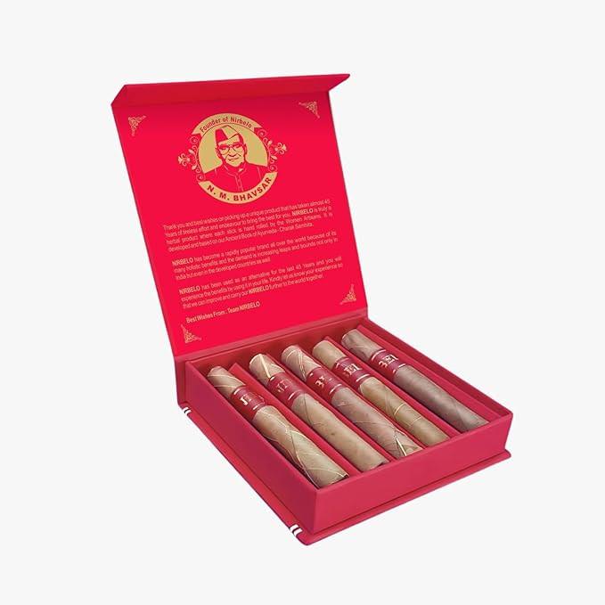 Nirdosh King’s Herbal Cigar – Strawberry Flavor | Tobacco & Nicotine Free | 95mm 5 Cigars Pack.
