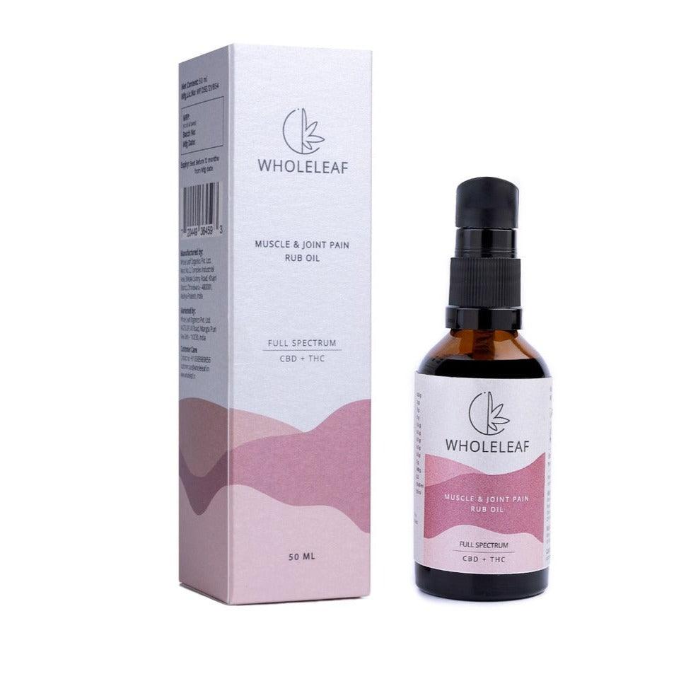 Wholeleaf- Muscle & Joint Pain Cannabis Rub Oil - 50ML (TOPICAL)CBD TopicalWholeleaf Muscle and Joint Pain Rub Oil | CBD Store India
