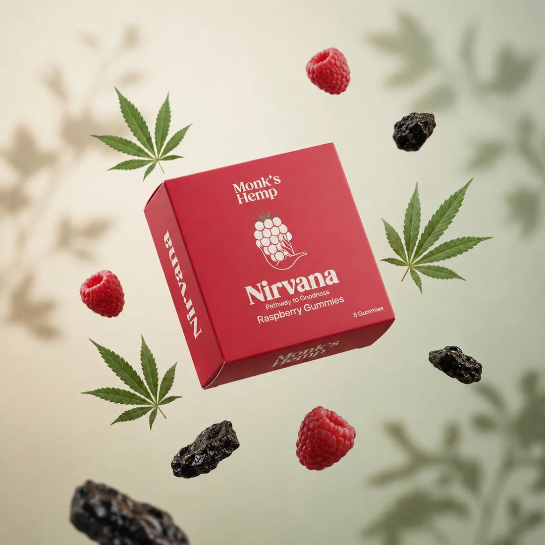 Monk’s Hemp Nirvana Medical Cannabis Gummies | Raspberry-Infused Botanical Chews for Mind & Body