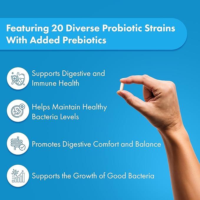 Auraika Nutrition Probiotics for Gut Health | 50 Billion CFU Probiotics Supplement for Bloating & Gas Relief.