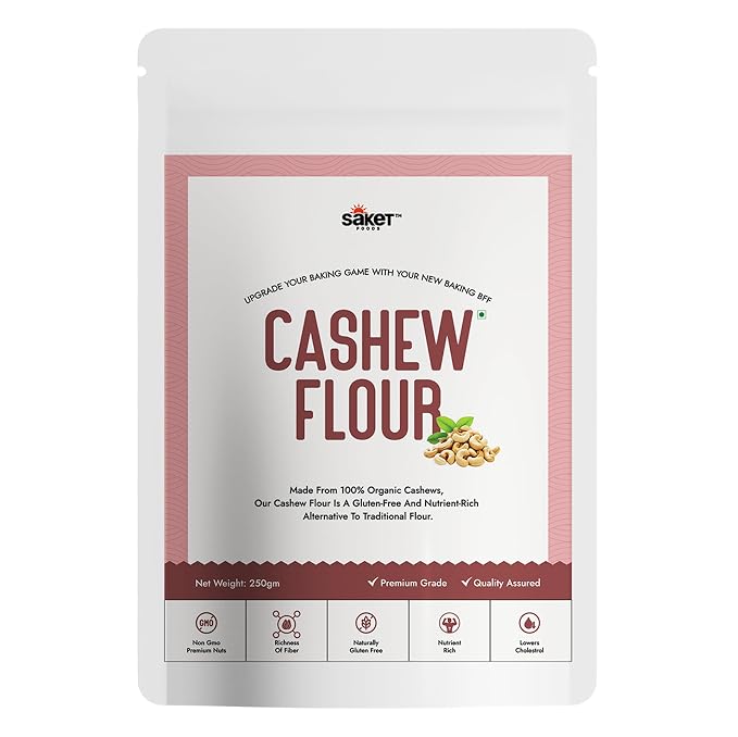 Saket Foods Cashew Flour - Gluten Free Powder | Pure Cashew | 250 G