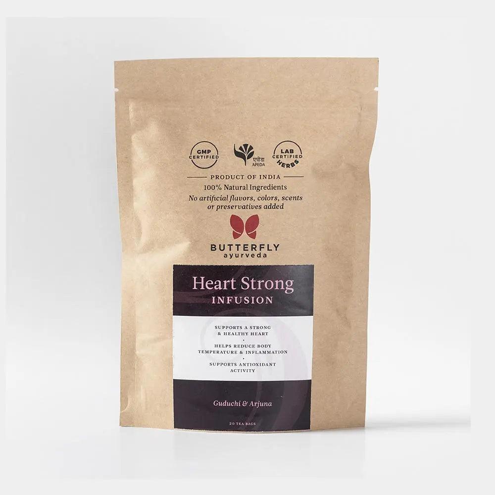 Butterfly Ayurveda- Heart Strong Infusion (20 Tea Bags )Tea & InfusionsButterfly Ayurveda Heart Tea - Heart Health Infusion | Arjuna, Giloy Benefits