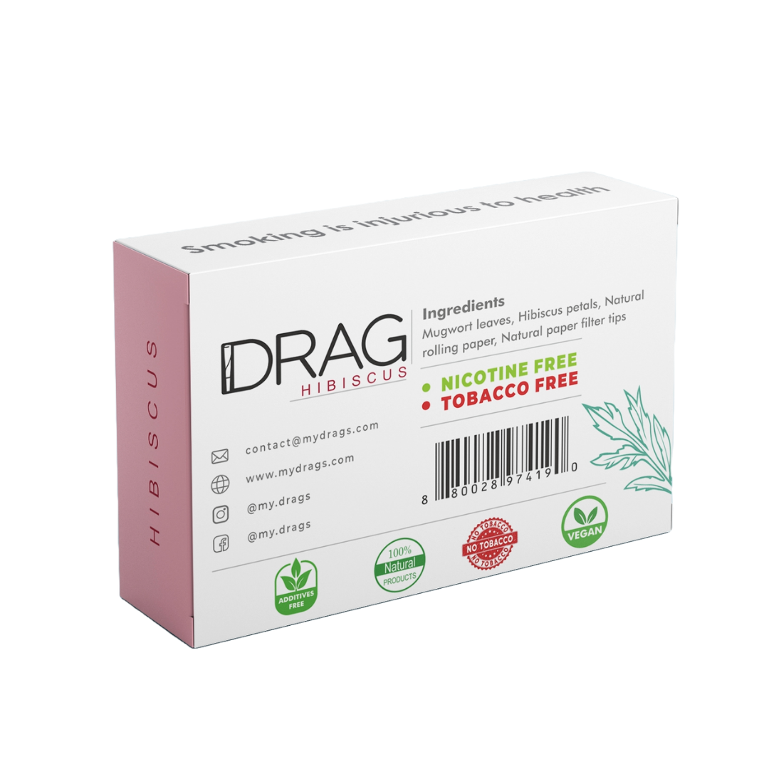 Drag Hibiscus - Herbal Preroll | Mugwort & Hibiscus Petals | Tobacco-Free & Nicotine-Free
