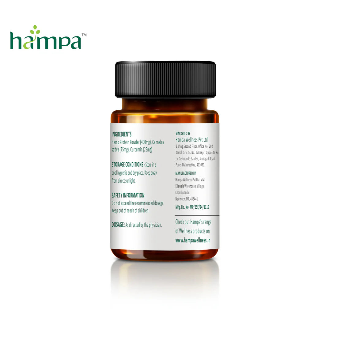 Hampa Vijaya 75 Capsules | Full-Spectrum Cannabis Extract Capsules.