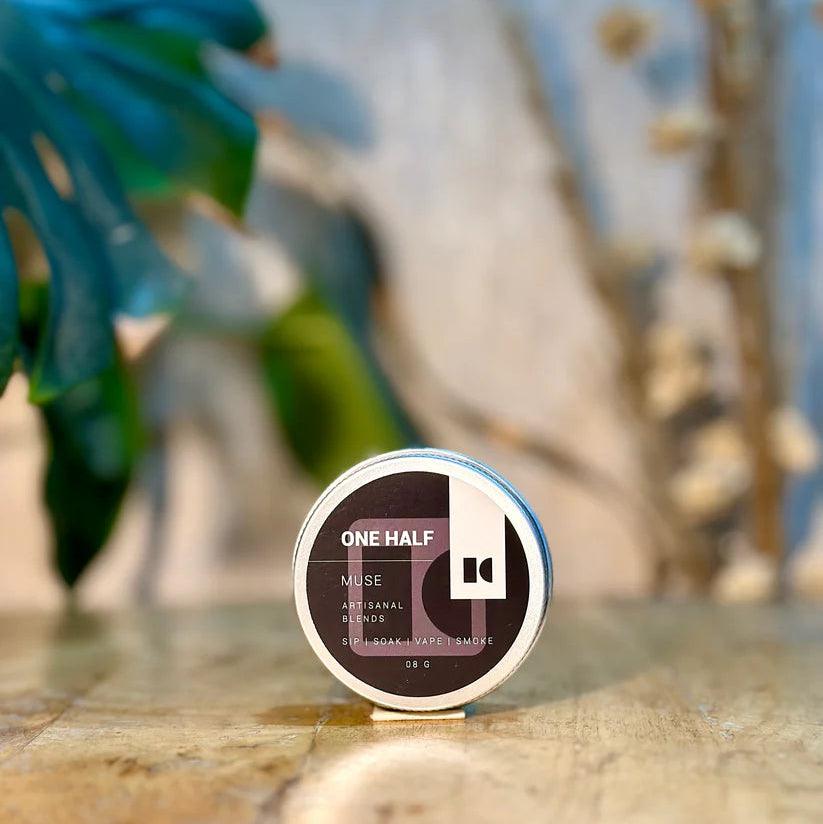 One Half- Muse 8gm Tin | Herbal Smoking BlendHerbal BlendHerbal Smoking Blend 8gm - Artisanal Tin | Focus & Creativity