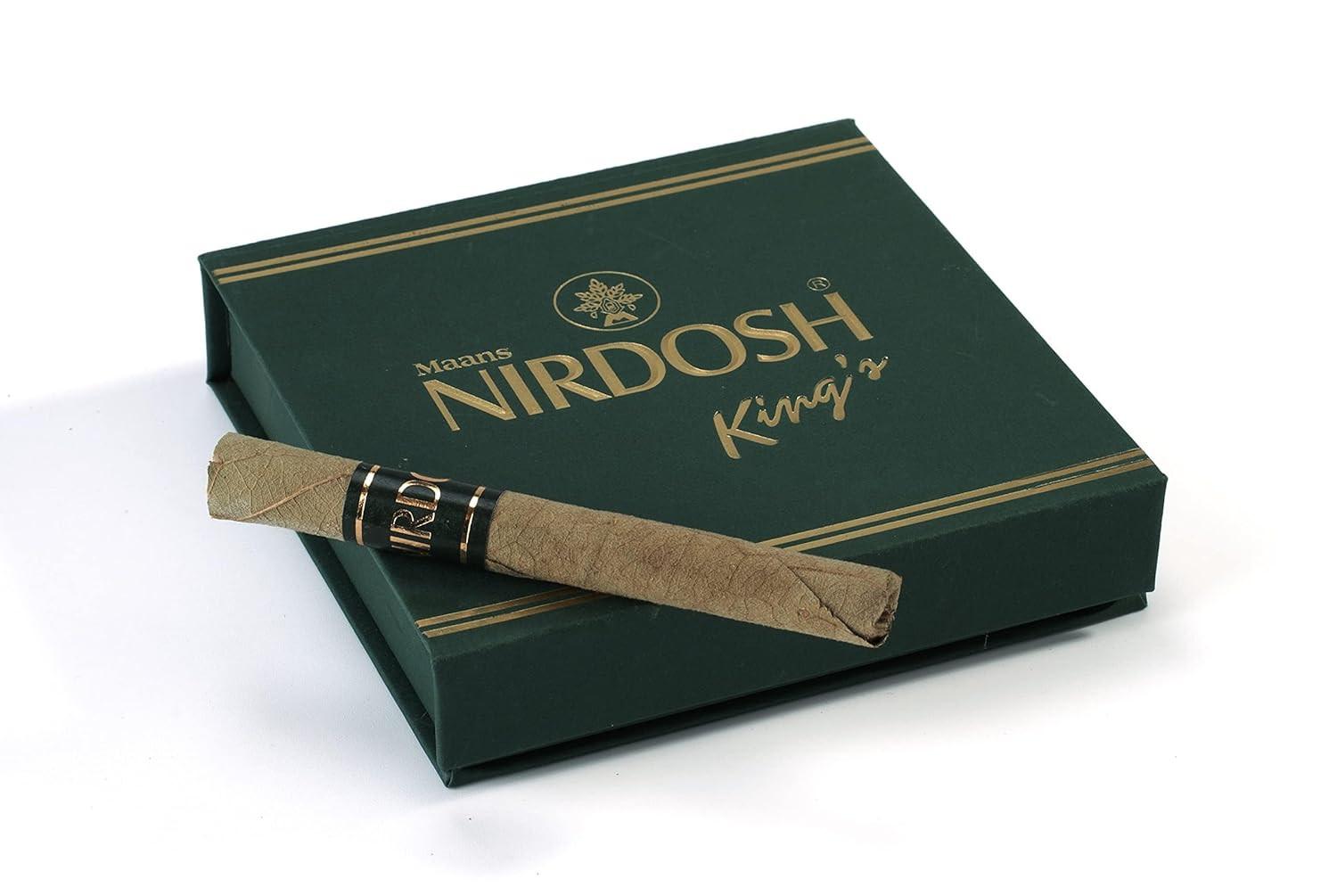 Nirdosh King’s Herbal Smoke – Tobacco & Nicotine Free | Ayurvedic Cigar Alternative | 95mm | 5 Pack.