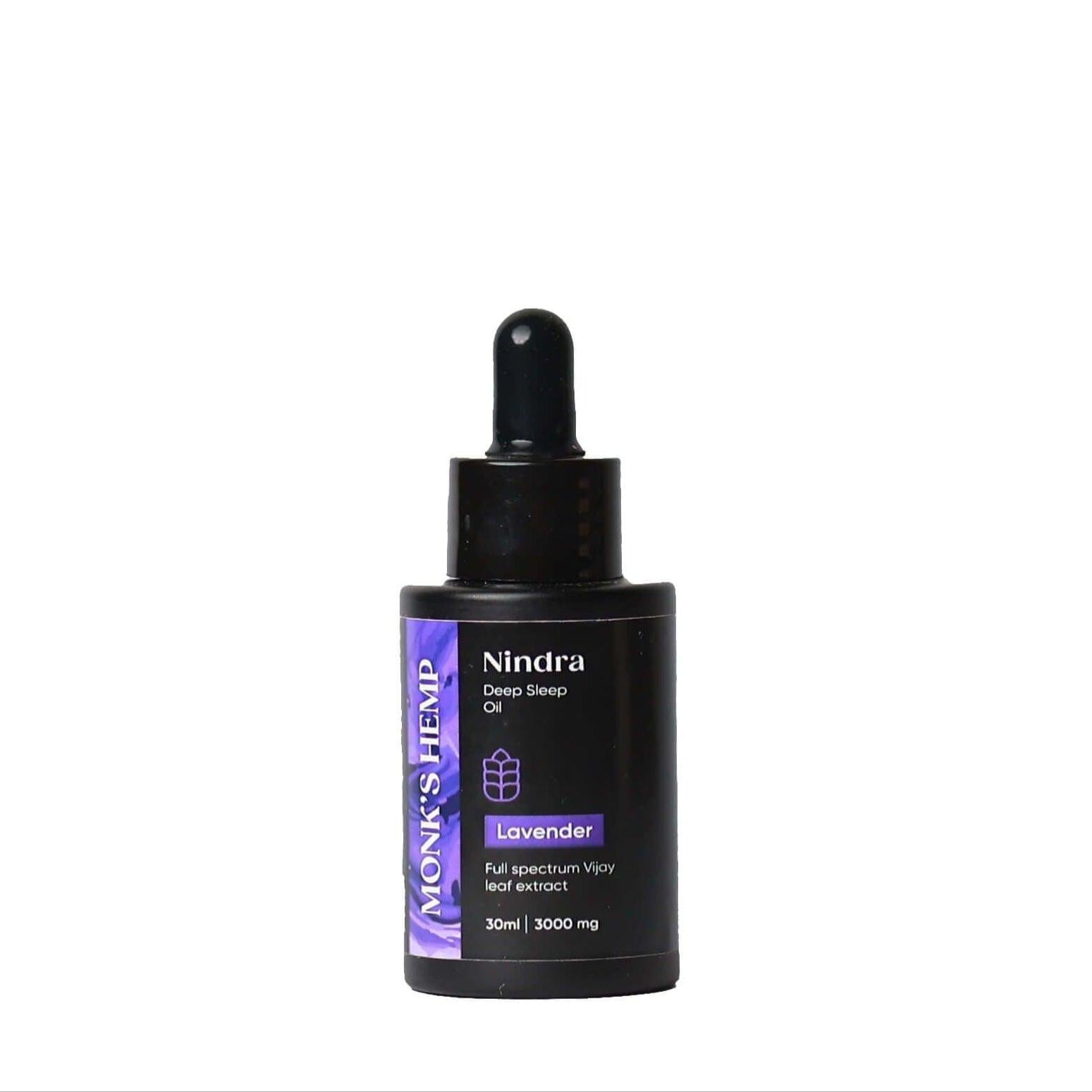 Monk's Hemp Nindra (1:1) Deep Sleep CBD Oil- Lavender (30ml).