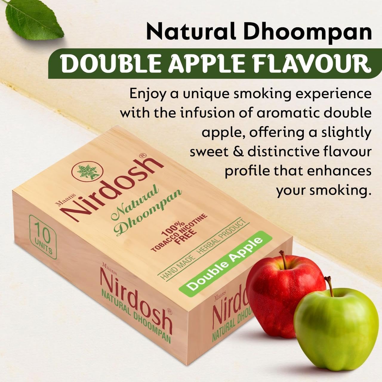 Nirdosh Herbal Smoke Sticks Double Apple Flavor | 100% Tobacco & Nicotine-Free Ayurvedic Dhoompan