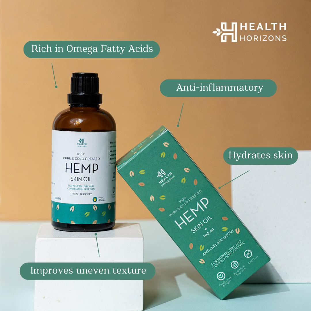 Health Horizons Cold Pressed Hemp Oil for Massage -100 mlHemp Massage OilCold Pressed Hemp Oil for Massage | Skin Moisturizer | CBD Store India