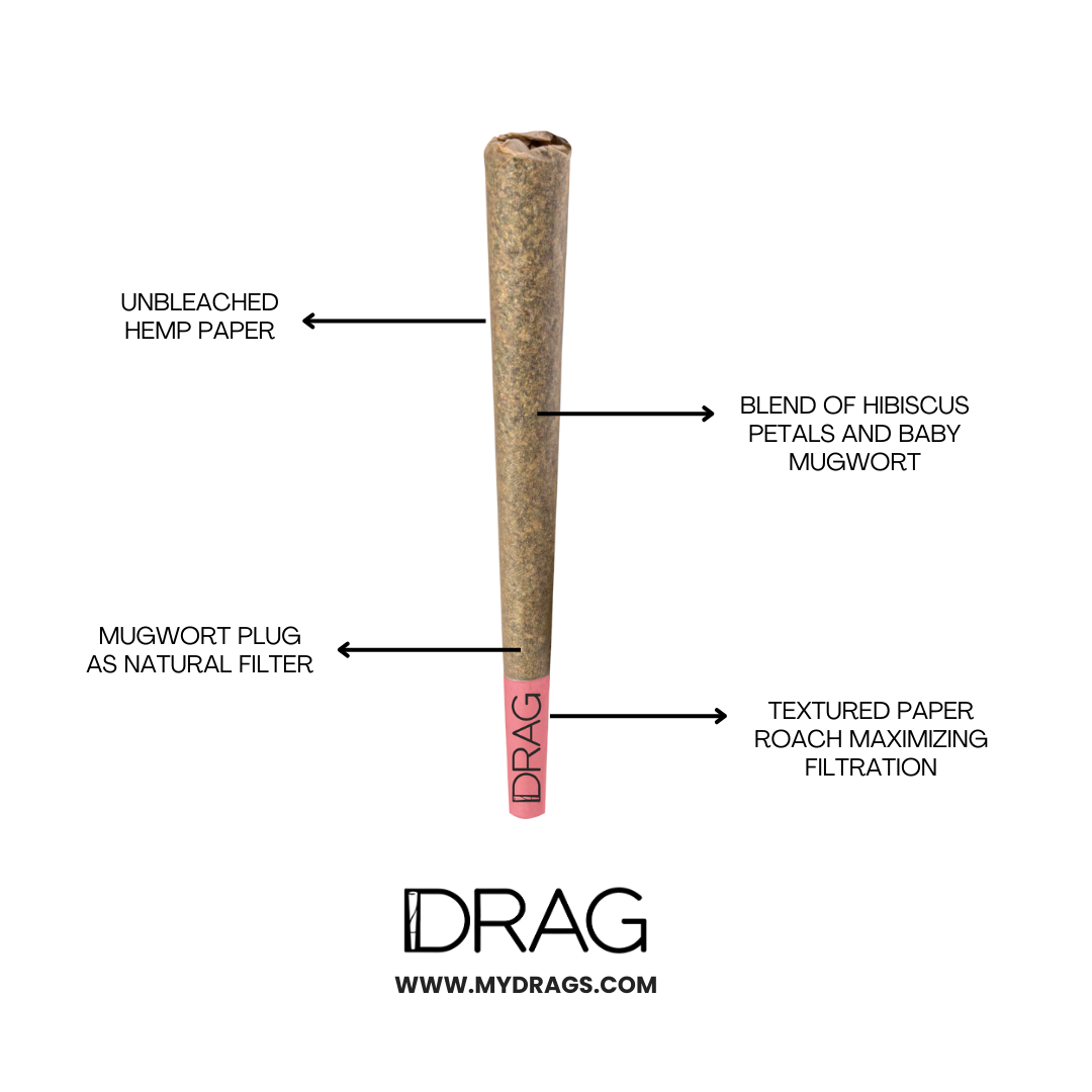 Drag Hibiscus - Herbal Preroll | Mugwort & Hibiscus Petals | Tobacco-Free & Nicotine-Free