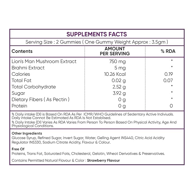 Nutramate- Lion's Mane Mushroom Gummies Supplement