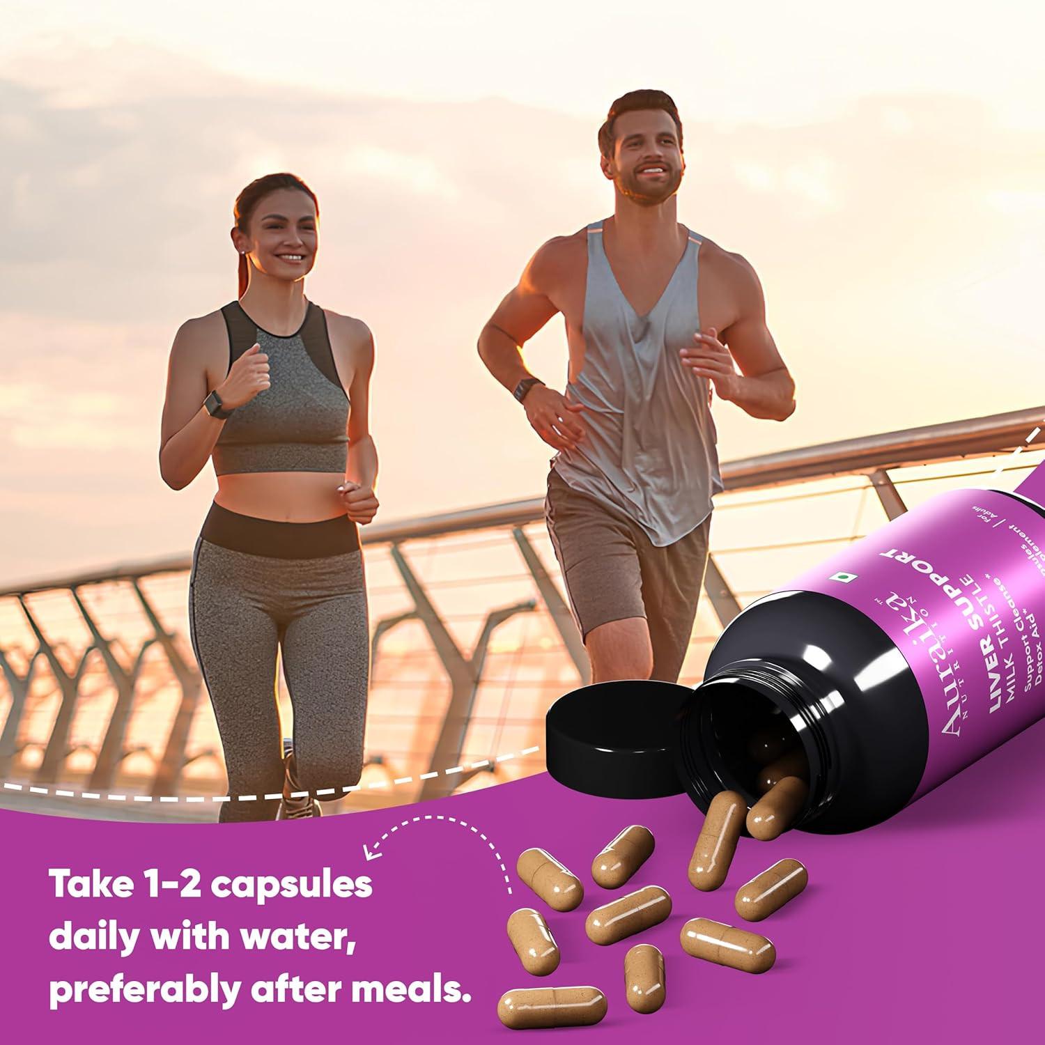 Auraika Liver Detox Supplement | Milk Thistle Capsules for Liver Support & Cleansing.