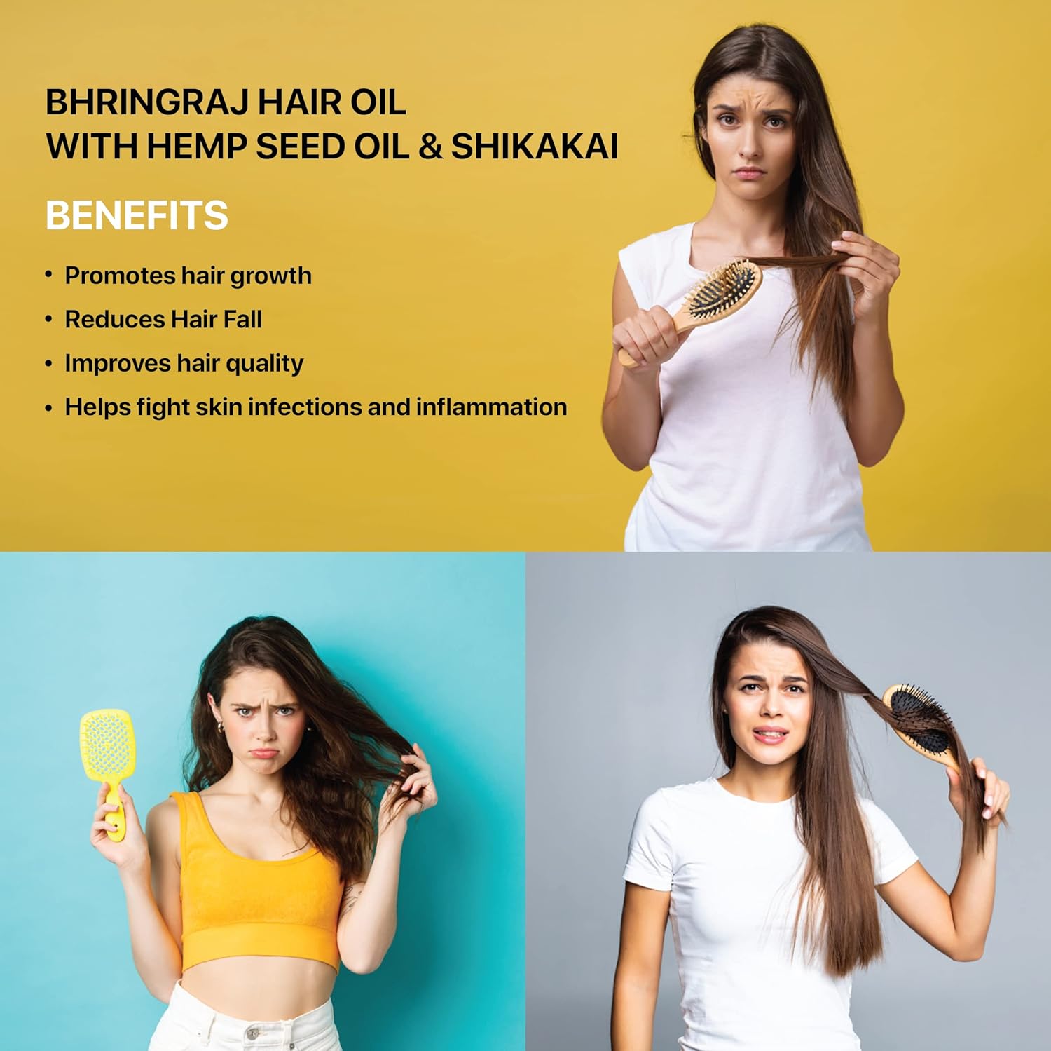 Imroz - Bhrinraj Hair Oil With Hemp Seed Oil & Shikakai