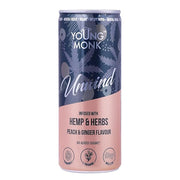 Young Monk Unwind Sparkling Water- Peach & Ginger Flavour- Infused with Hemp. - CBD Store India